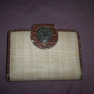 Giani Bernini Wallet Brown Softy Card Slots Bifold Kiss Lock Women's Vintage Sm